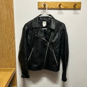 Leather-look jacket. Polishes any outfit.
